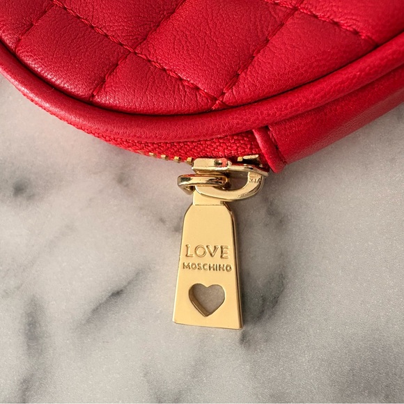 Love Moschino Red Quilted Coin Purse - Picture 3 of 5
